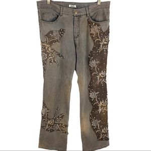 Vintage Y2K western beaded patch jeans